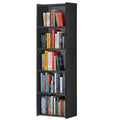 Segawe Modern Aesthetic 5-Tier Narrow Indoor Bookshelf - Home Furniture, Home Storage Organizer, House Decor Room Accessories Shelves (15.8"X9.5"X52")