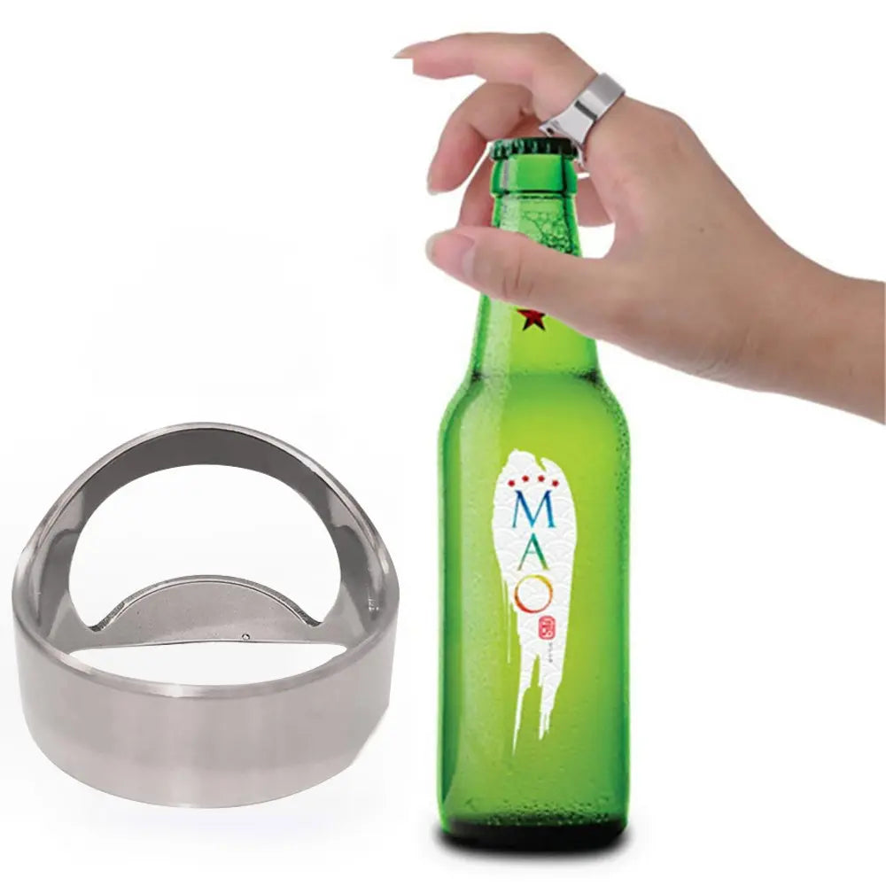 Stainless Steel Finger Ring Beer Opener, 1 Count/4 Counts Creative Beer Bottle Opener, Portable Size Kitchen Gadgets Kitchenware Utensils Bottle Opener for Home Kitchen