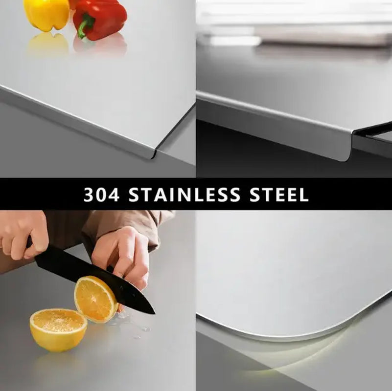Stainless Steel Chopping Board, Non-Slip Kitchen Chopping Board, Kitchen Cutting Board, Kitchen Accessories, Household Kitchen Gadgets #Summervibes