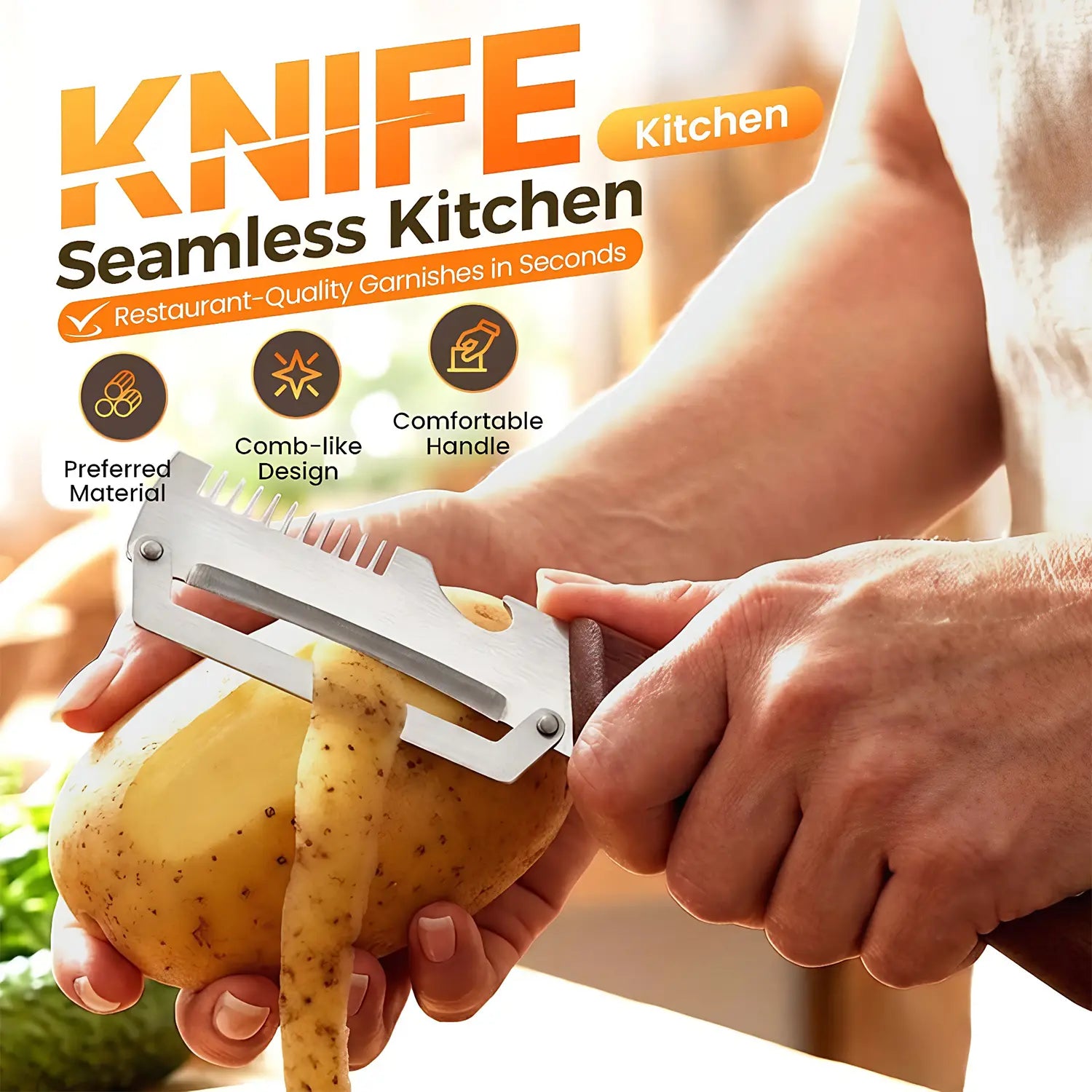 Vegetable Peeler for Kitchen,Multi-Functional Peeler Ultra-Sharp Stainless Steel Blade with Wooden Handle and Bottle Opener, for Vegetables or Fruits That Need to Be Peeled (2 Pcs)