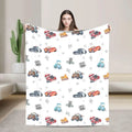[Summervibes] DISNEY CLASSIC Soft Funny Cars‌ Throw Blanket Route 66 Cars Blanket, Home Bedroom Decor