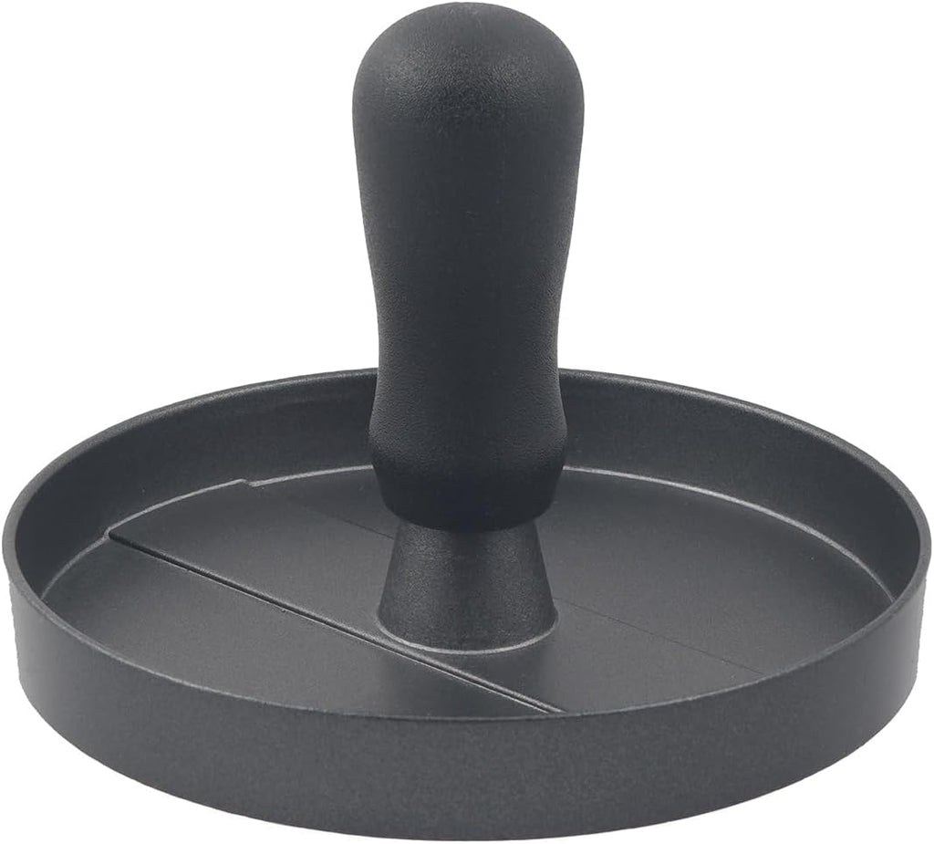 Aluminum Burger Press Patty Maker with 200 Non-Stick Papers - Commercial & Home Use, Hamburger Meat Press Tool, Dishwasher Safe (Black)