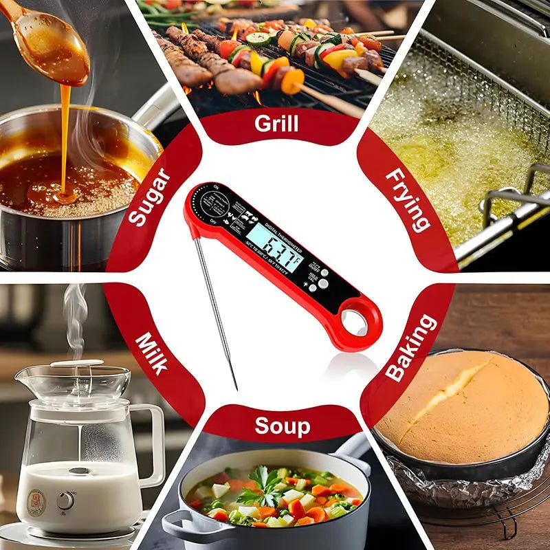 Digital Meat Thermometer, Food Thermometer, 1 Count Instant Reading Measuring Meat Thermometer, Digital Probe for Kitchen Accessories, Kitchen Gadgets for Grilling and Cooking, Kitchenware