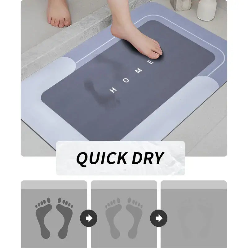 3PCS Absorbent Bath Mat Magic Rug Sets, Quick Drying Bath Mat Non-Slip Floor Rug Rubber Backed for Bathroom Kitchen Shower Sink (16.9''X23.6''+19.7''X23.6''+19.7''X31.9'',Light Blue) Diatomite Bath Mat Bath Textiles
