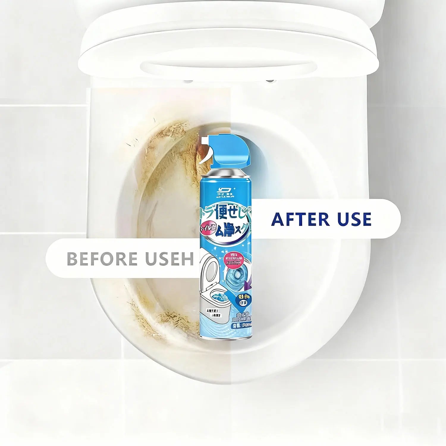 Toilet Bowl Cleaner Max Strength Foaming Multipurpose Bathroom Cleaner Continuous Spray Bottle Fast Acting Foam Ocean Mist Instant Stain Removal Disinfecting Deodorizing Bleach Free Large Capacity 16.91 OZ