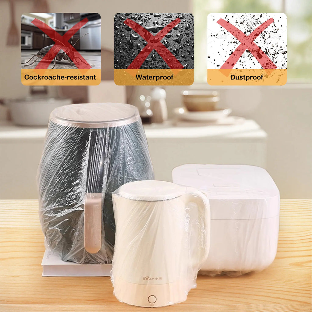 30 Counts Clear Small Appliance Covers, Works for Kitchen Cooking Bowls, Reduces Cleaning Time for Kitchen Utensils before Use