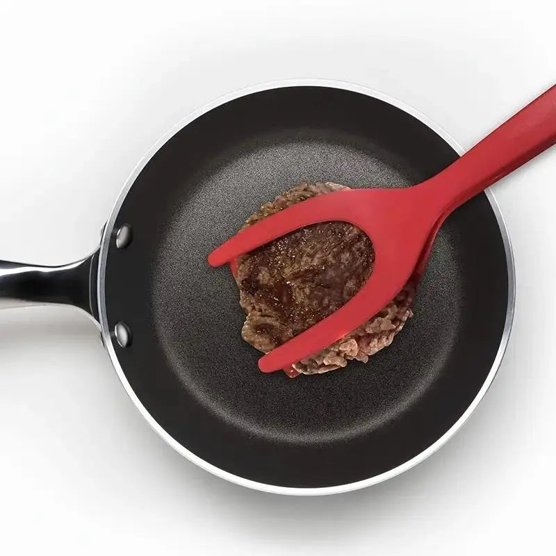 2-In-1 Silicone Non-Stick Spatula, 1 Count Slotted Design Kitchen Tool for Easy Flipping & Serving, Kitchen Utensils & Gadgets, Kitchen Cooking Accessories
