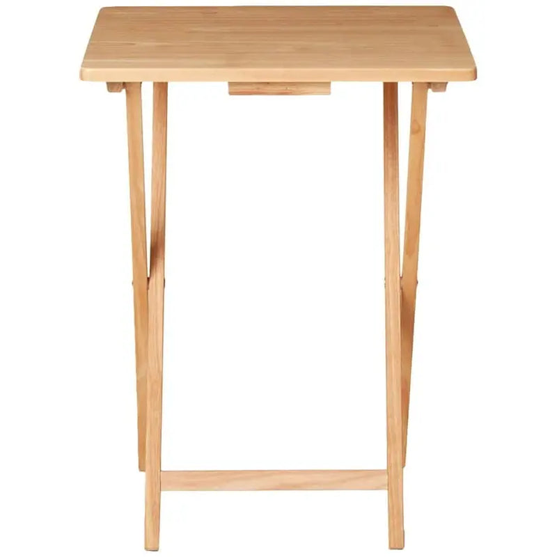 Natural Indoor Folding TV Tray Table 19 X 15 X 26 Inches Eco-Friendly Wood Finish for Living Room Convenience