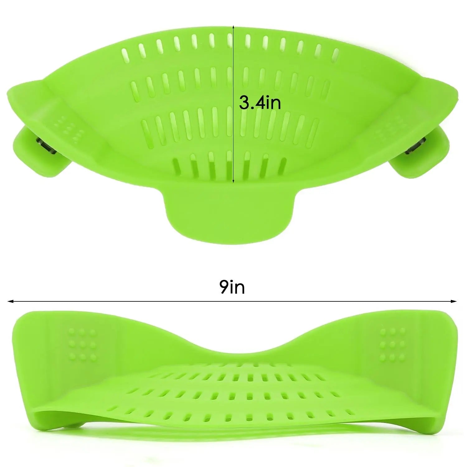 Silicone Pasta Strainer Clip-On for Pots and Pans - Heat Resistant Colander for Vegetables and Noodles - Kitchen Gadgets for Cooking - Space-Saving Design - Gray