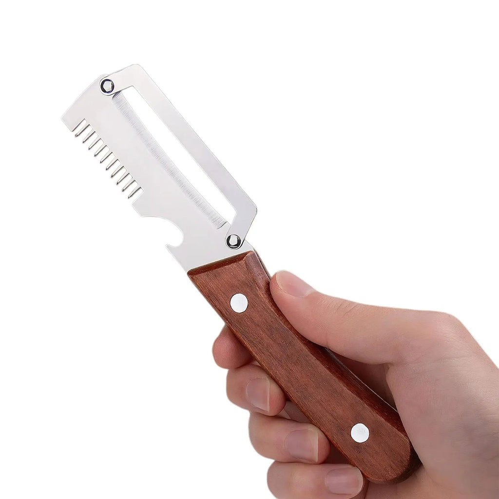 Vegetable Peeler for Kitchen,Multi-Functional Peeler Ultra-Sharp Stainless Steel Blade with Wooden Handle and Bottle Opener, for Vegetables or Fruits That Need to Be Peeled (2 Pcs)