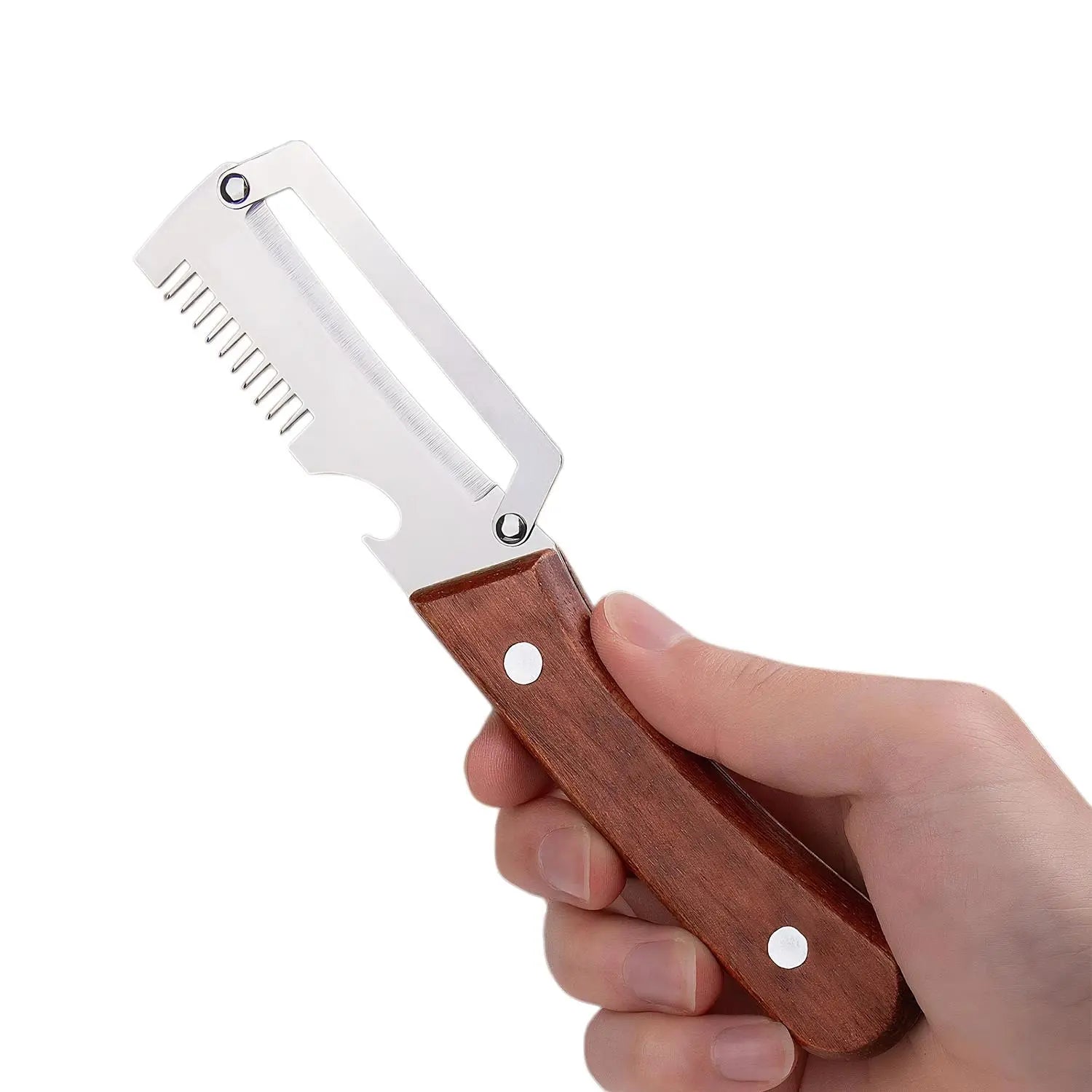 Vegetable Peeler for Kitchen,Multi-Functional Peeler Ultra-Sharp Stainless Steel Blade with Wooden Handle and Bottle Opener, for Vegetables or Fruits That Need to Be Peeled (2 Pcs)