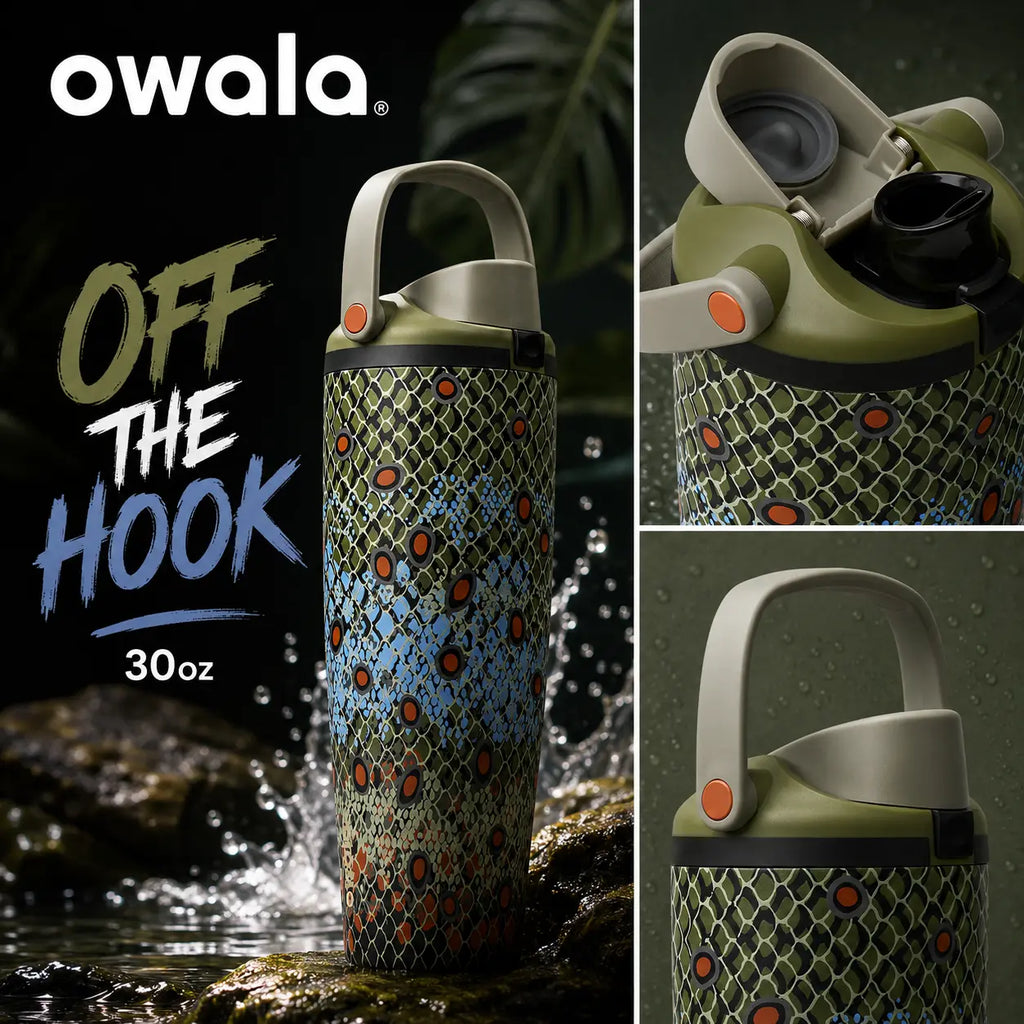 Owala Summer Vibes 30Oz Freesip Sway Tumbler – Surf Inspired Insulated Travel Bottle, Leak Resistant Stainless Steel Drink Cup
