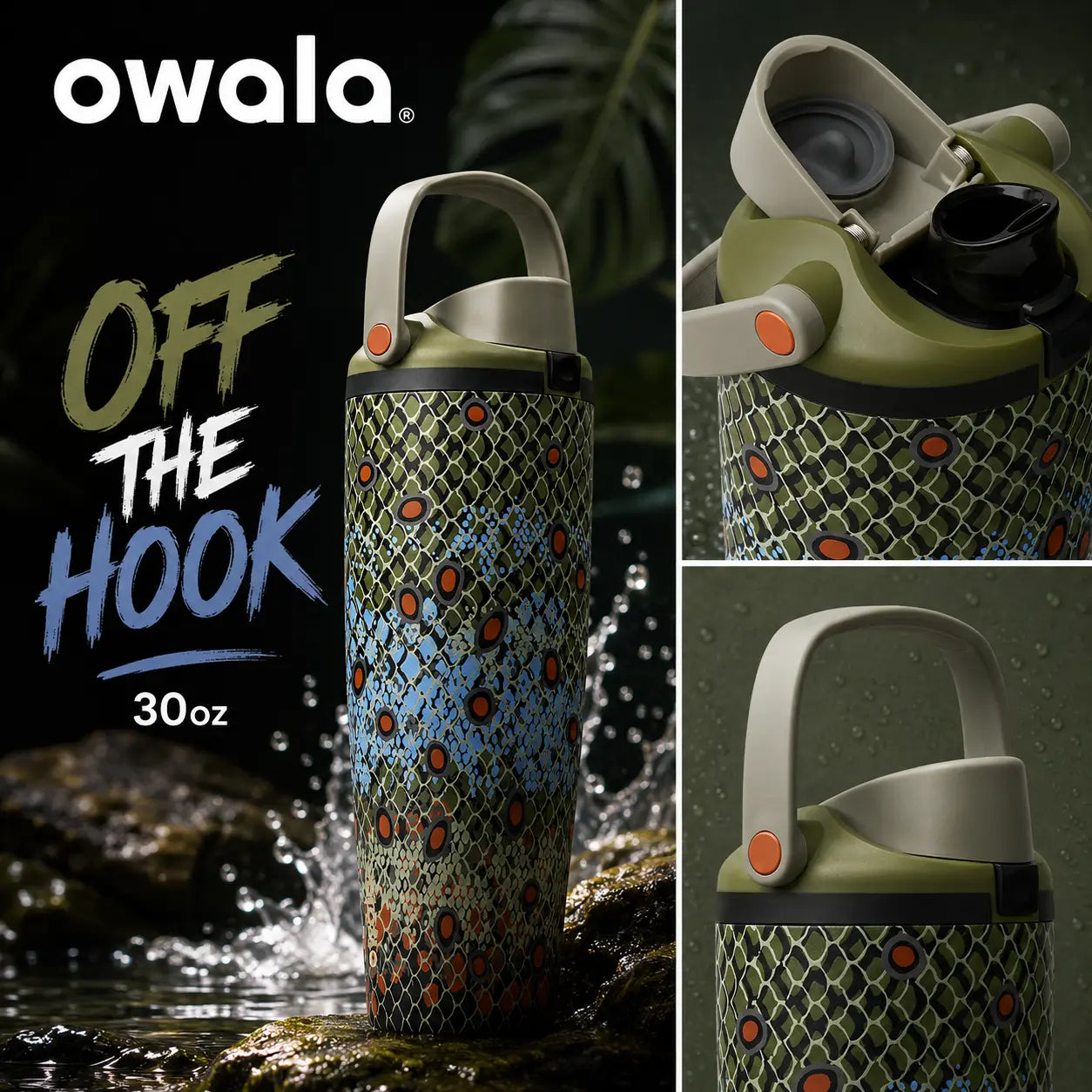 Owala Summer Vibes 30Oz Freesip Sway Tumbler – Surf Inspired Insulated Travel Bottle, Leak Resistant Stainless Steel Drink Cup