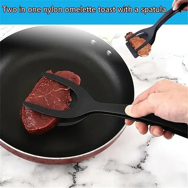 2-In-1 Silicone Non-Stick Spatula, 1 Count Slotted Design Kitchen Tool for Easy Flipping & Serving, Kitchen Utensils & Gadgets, Kitchen Cooking Accessories