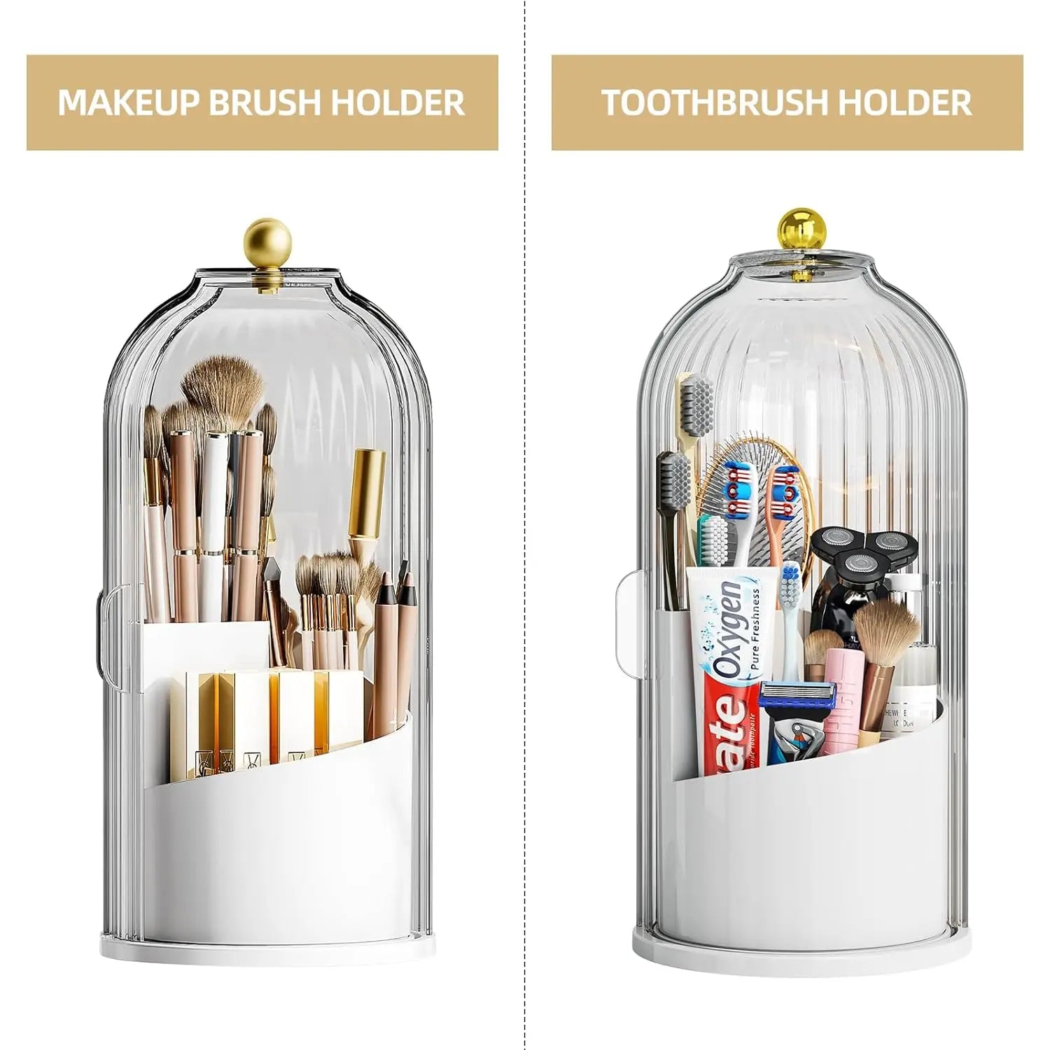 2026 Dustproof Rotating Toothbrush Holder | Spring Cleaning Bathroom Organizer | Cleantok Viral Must-Have | Tiktok Made Me Buy It | Hygiene Vanity Storage