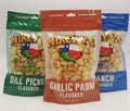 Mikey V'S Gator Toes Bundle - Best Sellers - Dill Pickle, Garlic Parm, Ranch Flavored Snacks - Top Selling Texas Proud Crunchy Garlic Snack Mix