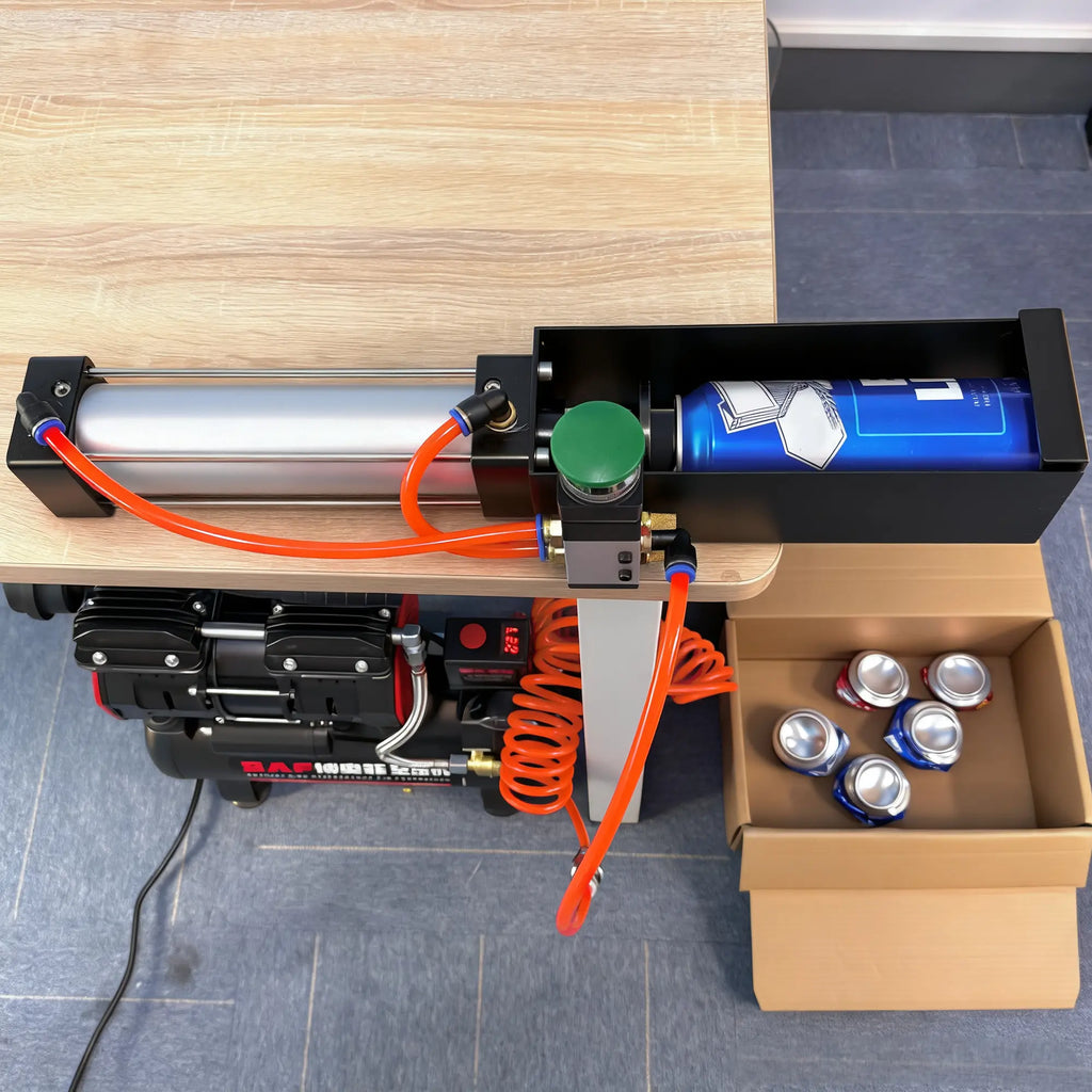 【Fathersday Gift】Kaitnax Can Crusher, Heavy Duty Pneumatic Cylinder Soda Beer Can Crusher, Eco-Friendly Recycling Tool