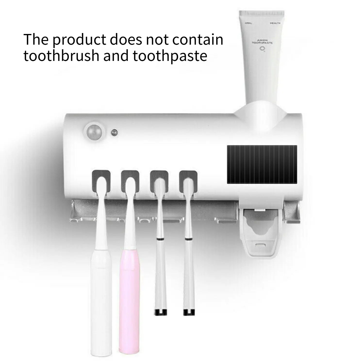3-In-1 Toothbrush Holder with Smart Toothbrush Holder, Toothpaste Squeezer, Three-In-One Toothbrush Storage Box That Can Hold 4 Toothbrushes at Once, Wall-Mounted Toothbrush Holder for Bathrooms
