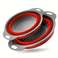 Foldable Tpr Colander Set, Kitchen Strainer Set, Kitchen Fruit and Vegetable Drying Rack, Pasta Drainer, Wash Bowl for Fruits Vegetables Noodles, Water Filter Tray