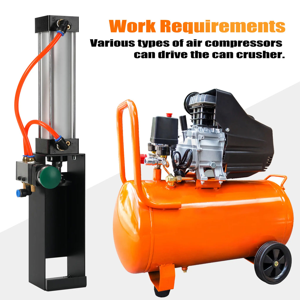 【Fathersday Gift】Kaitnax Can Crusher, Heavy Duty Pneumatic Cylinder Soda Beer Can Crusher, Eco-Friendly Recycling Tool