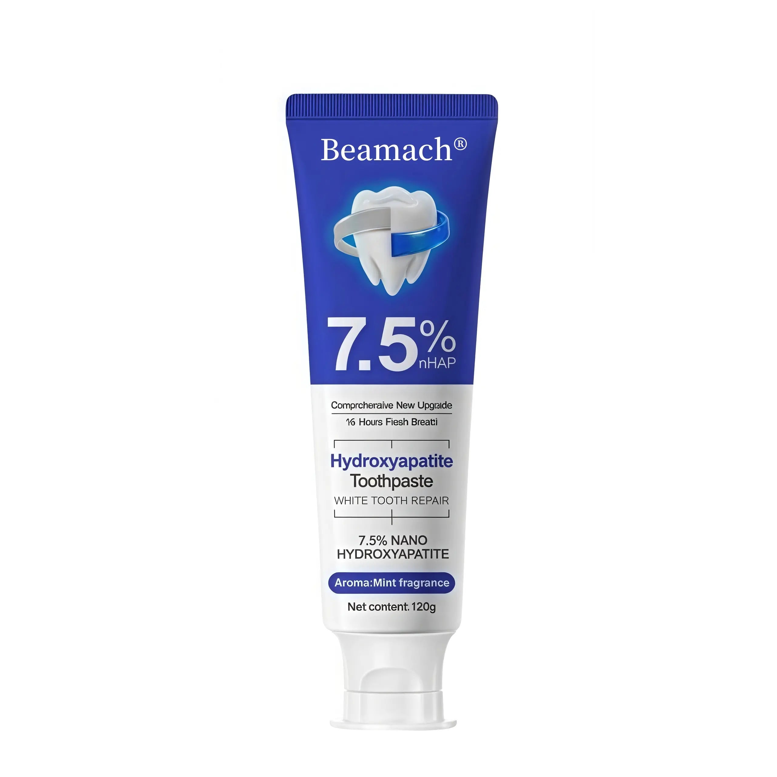 Beamach Hydroxyapatite Toothpaste 7.5% - Enamel Repair & Natural Whitening, Mint Flavor, Fluoride-Free, Gentle for Sensitive Teeth, 4.23Oz Oral Hygiene Essentials