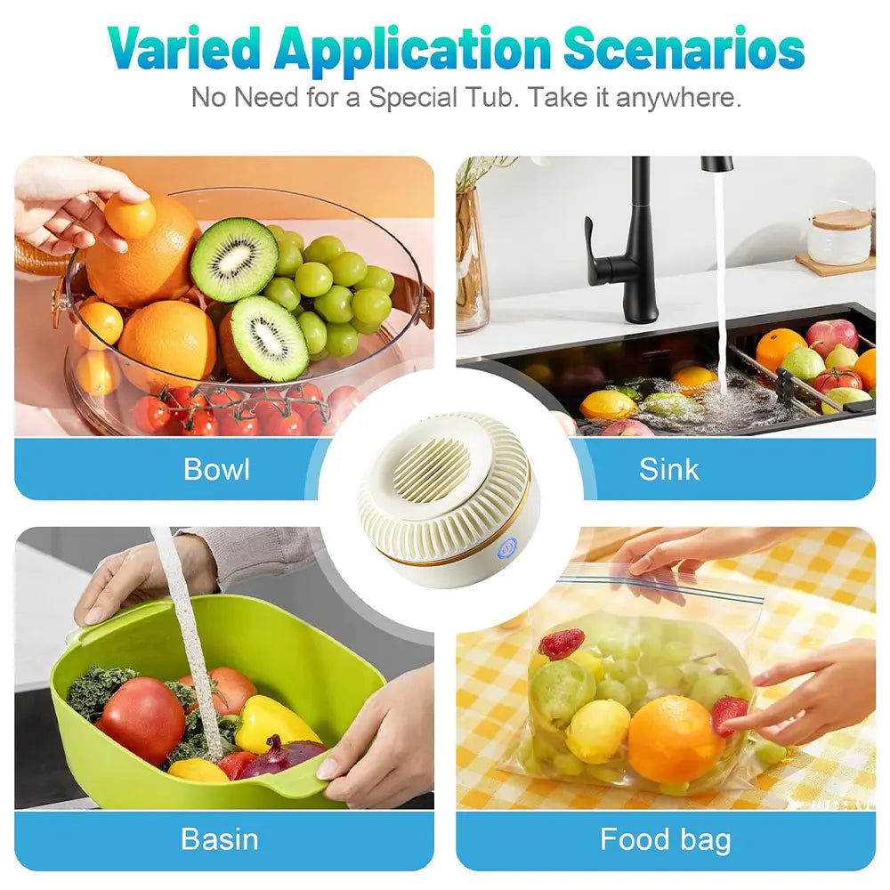 Ydroxyl Ion Fruit & Vegetable Washer - Deep Clean for Produce, Meat & Seafood,Rotatable Fruit and Vegetable Purifier Removes Surface Dirt & Residues Naturally,Portable Kitchen Helper