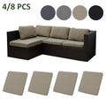 4/8 Piece Plaid Jacquard Outdoor Sofa Cushion Covers Set, Weather Resistant, Water Resistant Cushions, All-Season Solid Color, Elastic, Soft, Washable, Fashionable, Suitable for Sofa Cushions