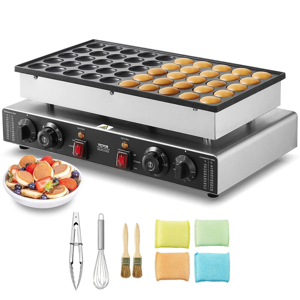 【Father'S Day】Vevor 50PCS 43Mm Mini Dutch Pancake Maker Commercial Dorayaki Baker 1700W