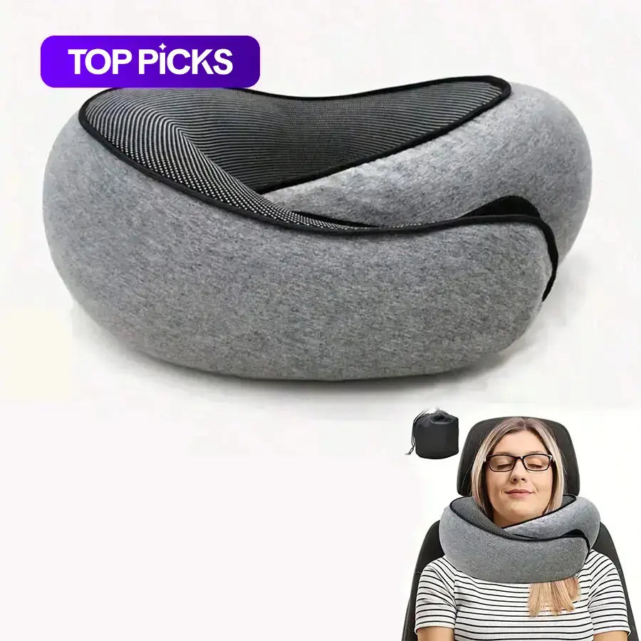 Travel Neck Pillow, Breathable Comfortable Memory Foam Neck Pillow, Travel Nap Pillow with Storage Bag, Valentine'S Day Gift, Supportive Memory Foam