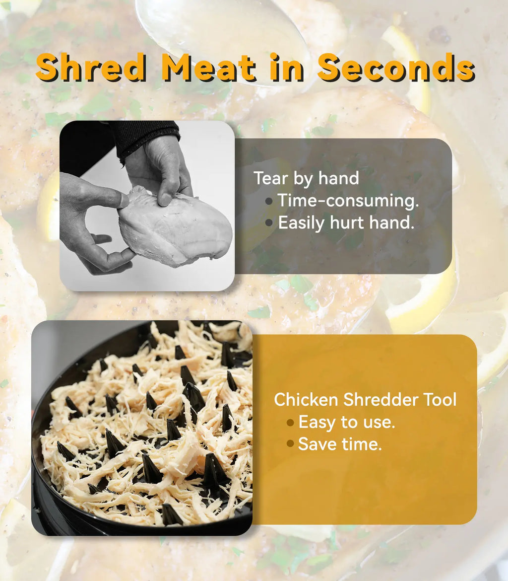 Chicken Shredder Tool Twist, Visible Chicken Breast Grinder Machine for Ground Food, Meat & Vegetables (Elegant Black) Slicer Kitchen