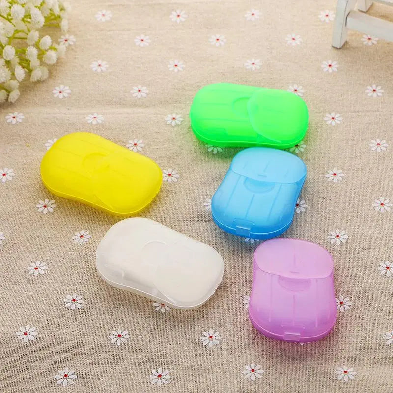 Travel 80Pcs/4Boxes Disposable Soap Paper, Portable Travel Soap Sheet with Storage Box, Camping Hygiene Cleansing Hand Washing Soap Paper for Outdoor