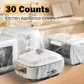 30 Counts Clear Small Appliance Covers, Works for Kitchen Cooking Bowls, Reduces Cleaning Time for Kitchen Utensils before Use