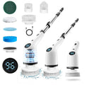 【Mother'S Day Gift】Electric Spin Scrubber Cordless Shower Scrubber with Lpx7Waterproof Brush Multi-Surface Uselong Battery Life 3 Adjustable Speed Extendable Handle 9Replaceable Brush Heads Multi-Purpose Cleaning Kit Forbathroom Kitchen Utensils, Cool Te