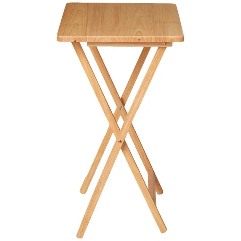 Natural Indoor Folding TV Tray Table 19 X 15 X 26 Inches Eco-Friendly Wood Finish for Living Room Convenience