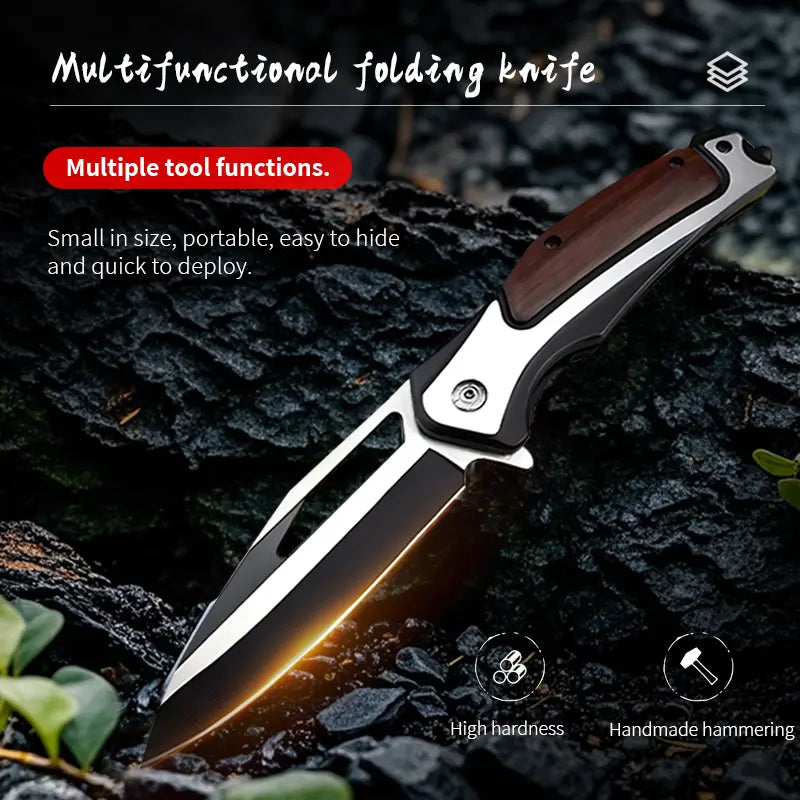 3.4-Inch Wooden Handle Stainless Steel Bone Chopping Knife, Lightweight and Sharp, a Professional Kitchen Knife for Precise Cutting and Chopping. It Is Suitable for Restaurants and Camping. It'S the Best Father'S Day Gift for Men.