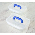 Locknlock Set of 2 Deep Glass Rectangle Baker W/ Handle Lids