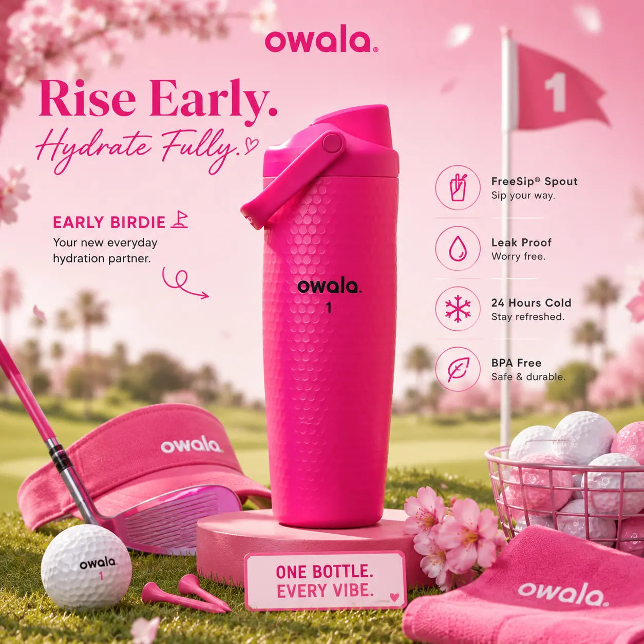 Owala Summer Vibes 30Oz Freesip Sway Tumbler – Surf Inspired Insulated Travel Bottle, Leak Resistant Stainless Steel Drink Cup