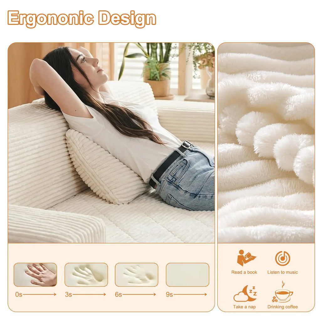 【Father'S Day】【2 Packages Shipping】 113" Modular Sectional Boneless Sofa,Oversized Chaise Lounge with Deep Seats, Modular Cloud Sleeper Sofa, No Assembly Required, Free Combination, Modern Sectional Couch.Boneless Sectional Couch. Living Room Furniture Ou
