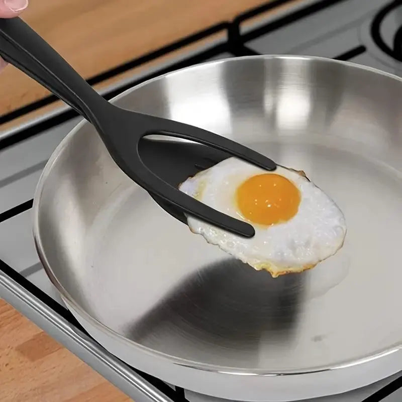 2-In-1 Silicone Non-Stick Spatula, 1 Count Slotted Design Kitchen Tool for Easy Flipping & Serving, Kitchen Utensils & Gadgets, Kitchen Cooking Accessories