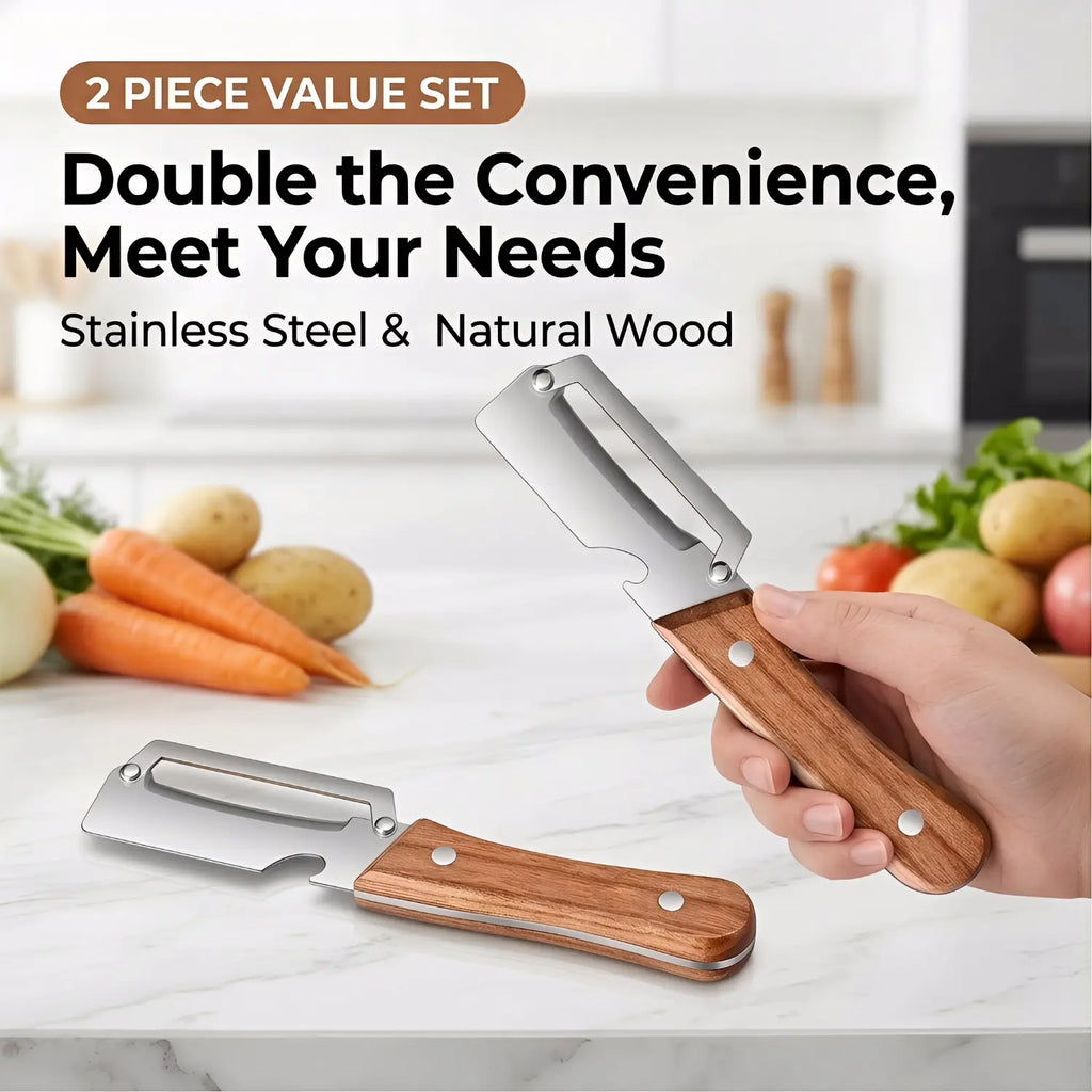 2PCS Kitchen Multi-Function Stainless Steel Thickened Fruit Peeler Knife for Sugar Cane and Pineapple Skin Removal Special Tool TF 1