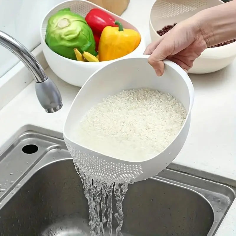 Rice Washing Drain Basket, 1 Count Rice Washing Sieve, Multifunctional Rice Strainer, Household Kitchen Gadgets for Home Use, Kitchen Accessories, Utensils