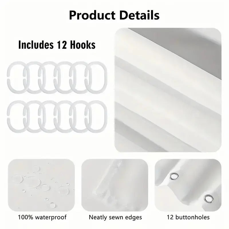 1/4 Pcs Elegant Floral Pattern Bathroom Curtain Set, Festive Design, Non-Slip Floor Mat, U-Shaped Rug, Toilet Seat Cover, Perfect for Bathroom Decoration, Partition, Beautify the Space, 12 Free Shower Curtain Hooks, Bathroom Decoration Accessories