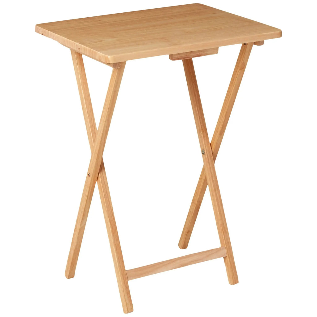 Natural Indoor Folding TV Tray Table 19 X 15 X 26 Inches Eco-Friendly Wood Finish for Living Room Convenience