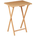 Natural Indoor Folding TV Tray Table 19 X 15 X 26 Inches Eco-Friendly Wood Finish for Living Room Convenience