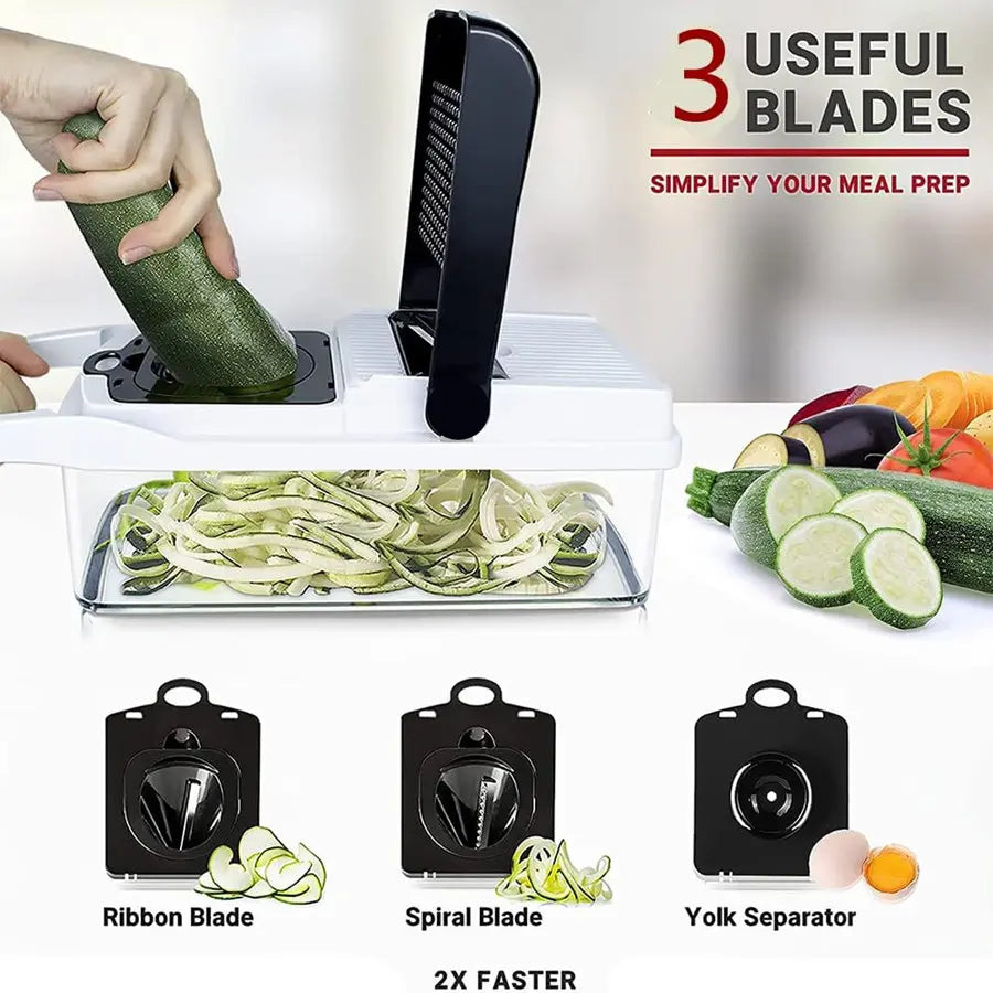 22 in 1 26In1 15In1 Vegetable Chopper with Container, 1 Set Vegetable Slicer Set, Household Multifunctional Vegetable Chopper, Fruit & Vegetable Utensils for Home Kitchen, Vegetable Cutting Slicer [Package List as Picture Shown]