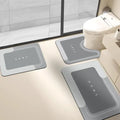 3PCS Absorbent Bath Mat Magic Rug Sets, Quick Drying Bath Mat Non-Slip Floor Rug Rubber Backed for Bathroom Kitchen Shower Sink (16.9''X23.6''+19.7''X23.6''+19.7''X31.9'',Light Blue) Diatomite Bath Mat Bath Textiles