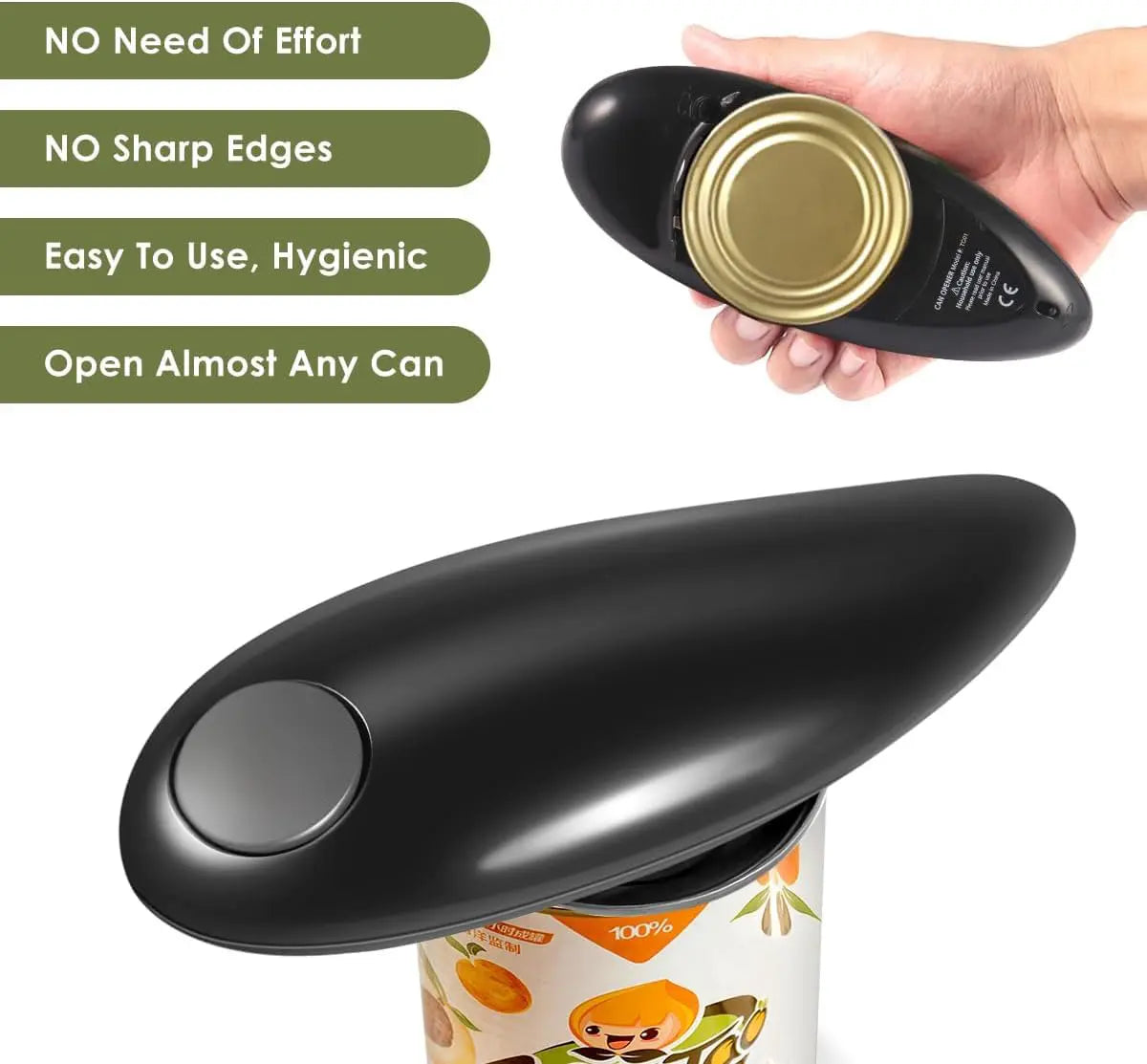 Electric Can Opener, One-Touch Automatic Can Opener Achieves Smooth, Safe, and Rapid Can Opening along the Edge Compatible with Nearly All Canned Goods Hands-Free Operation Ideal Gift, Kitchen Essential for Elderly Arthritis Sufferers
