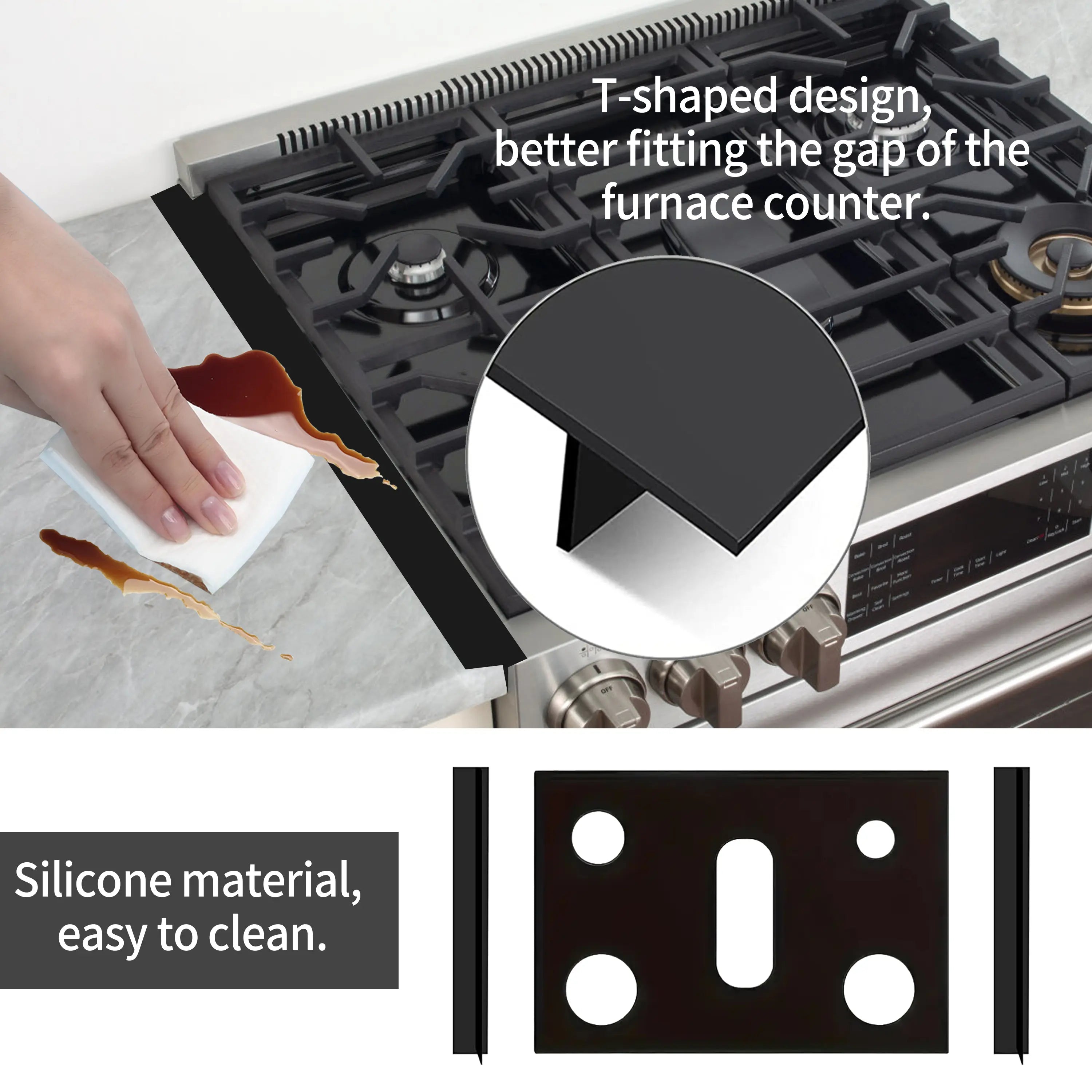 Gas Burner Mats for Samsung Gas Stove – Heat Resistant, Oil Resistant, Non-Slip, Reusable Stove Protectors for Easy Cleaning Kitchen Cooking