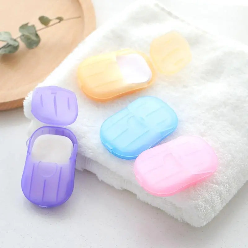 Travel 80Pcs/4Boxes Disposable Soap Paper, Portable Travel Soap Sheet with Storage Box, Camping Hygiene Cleansing Hand Washing Soap Paper for Outdoor