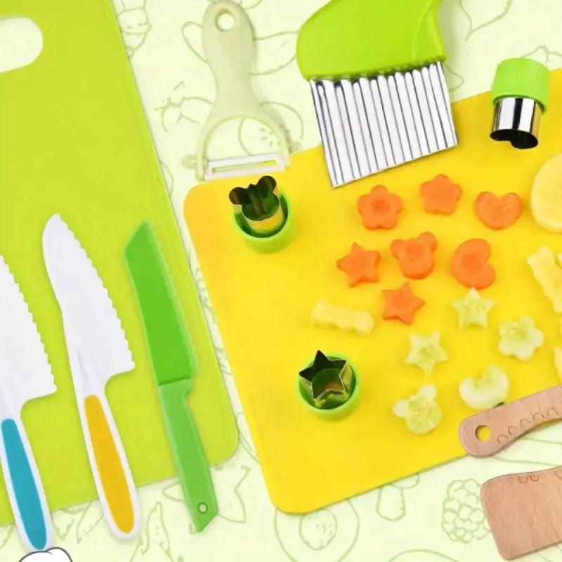 Kitchen Cutting Tool Set, 13Pcs/Set Durable Multifunctional Wooden Fruit & Vegetable Cutting Tool, Portable Kitchen Gadgets for Home Use, Household Kitchen Products
